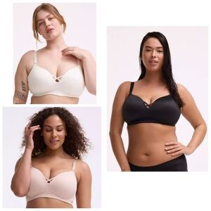 Torrid Bundle Of 3 Bras Wire-free Push-up Smoothing Bras